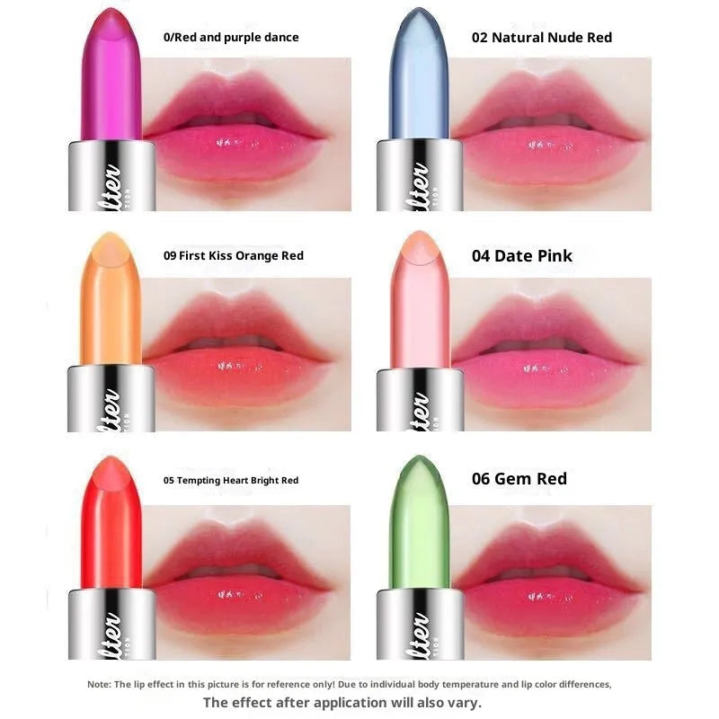 Moisturising waterproof lipstick in six shades with non-fading and no-stain-on-cup colour.
