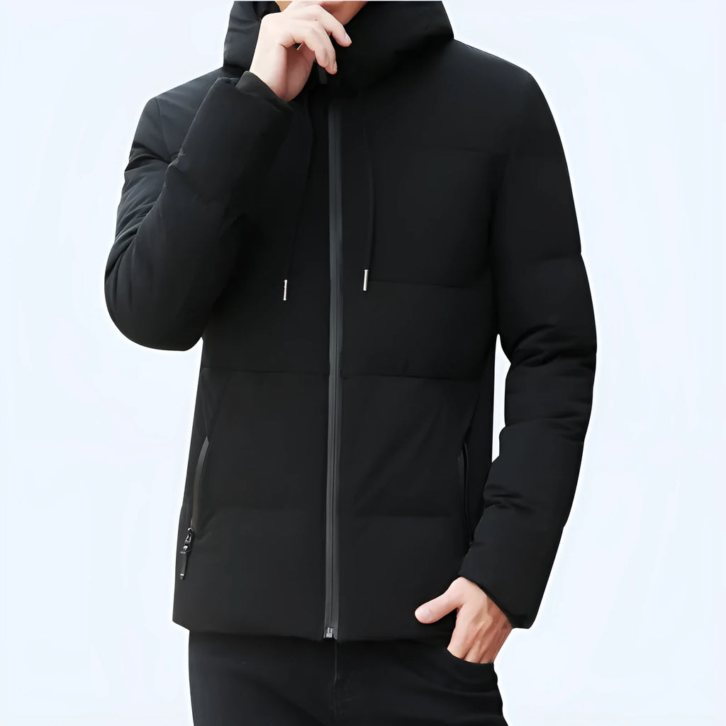 Men's casual solid colour polyester coat in red, grey, black, dark blue, sizes M to XXXXL