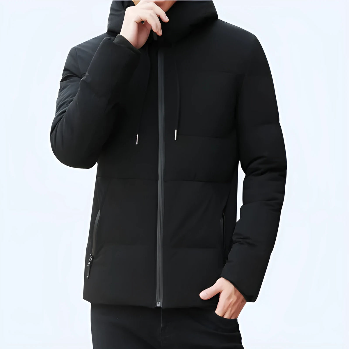 Men's casual solid colour polyester coat in red, grey, black, dark blue, sizes M to XXXXL