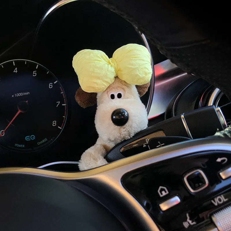 Cotton cartoon dog car ornament for dashboard decoration and pregnant passenger cover