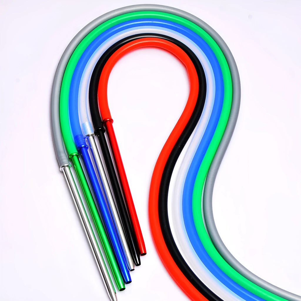 Aluminium hookah silicone water pipe in six colour options with wind-resistant hose