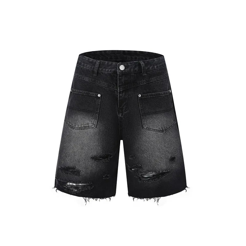 Denim overall suit with matching short sleeve top and trousers in streetwear style