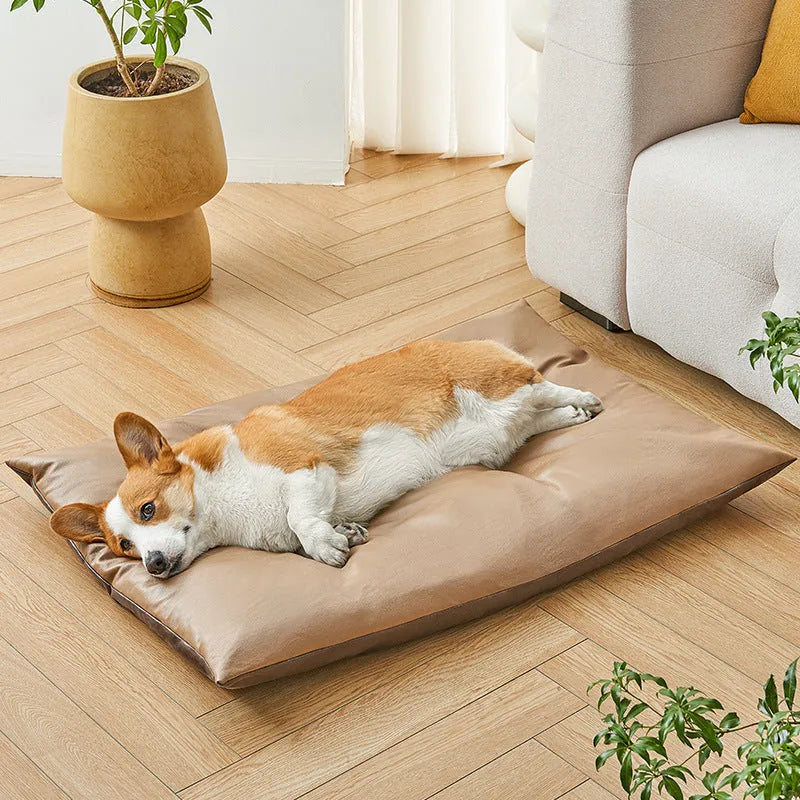 Blue rectangular cool summer pet sleeping mat for dogs and cats shown in size L.
