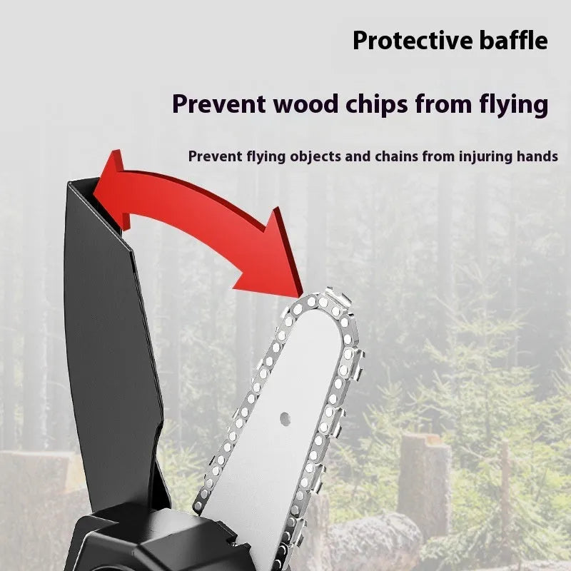 Mini one-hand wireless aluminum chainsaw with rechargeable lithium battery for branch cutting
