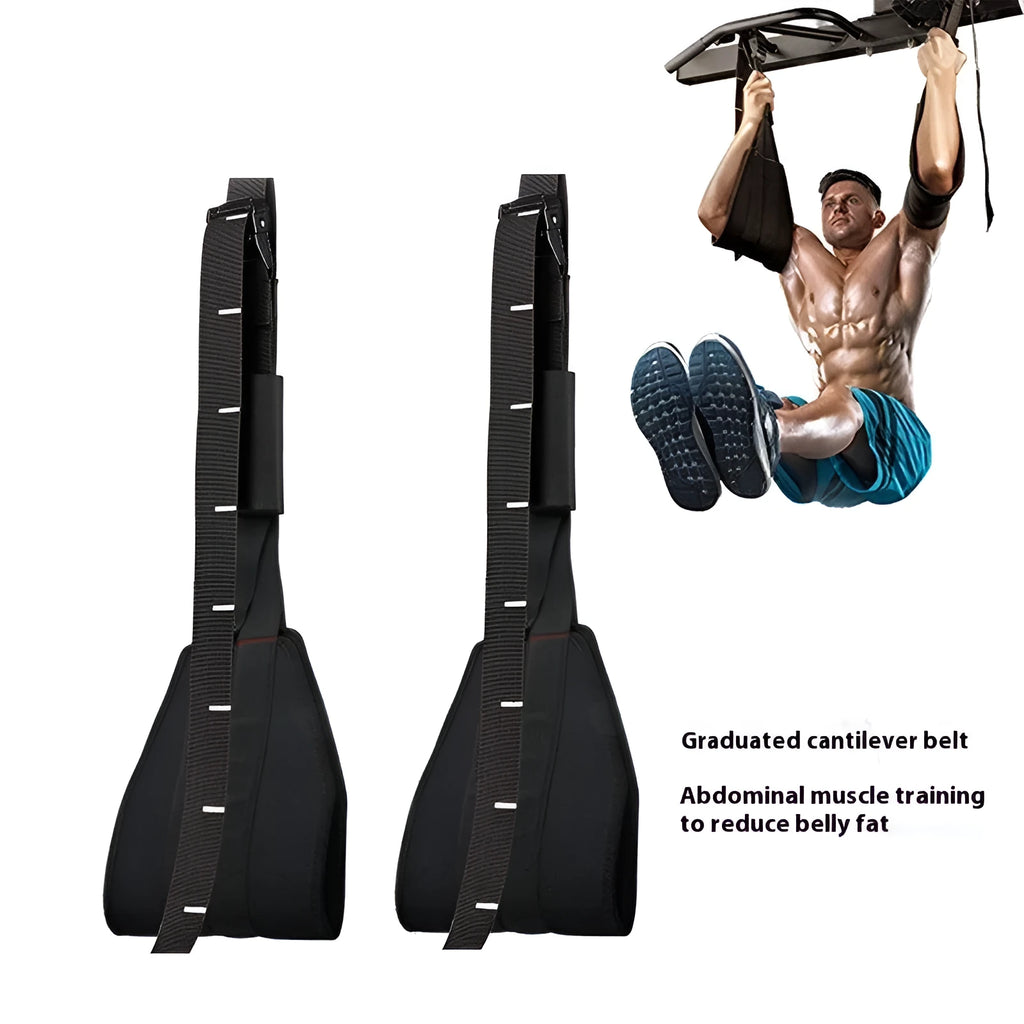 Black cantilever training band pair for pull up bar and horizontal bar abdominal muscle training