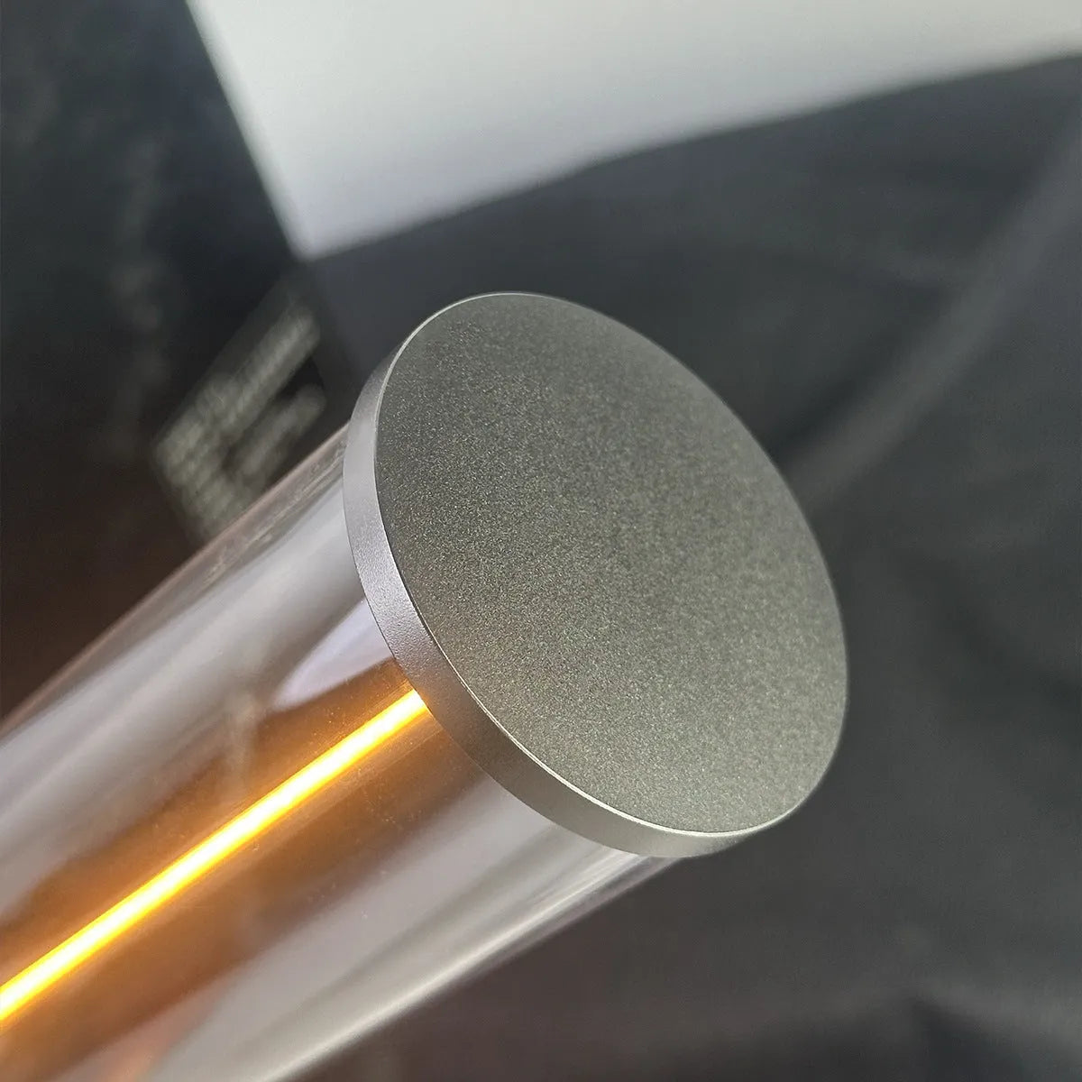 Modern linear glass USB LED night light strip with magnetic adhesive base.