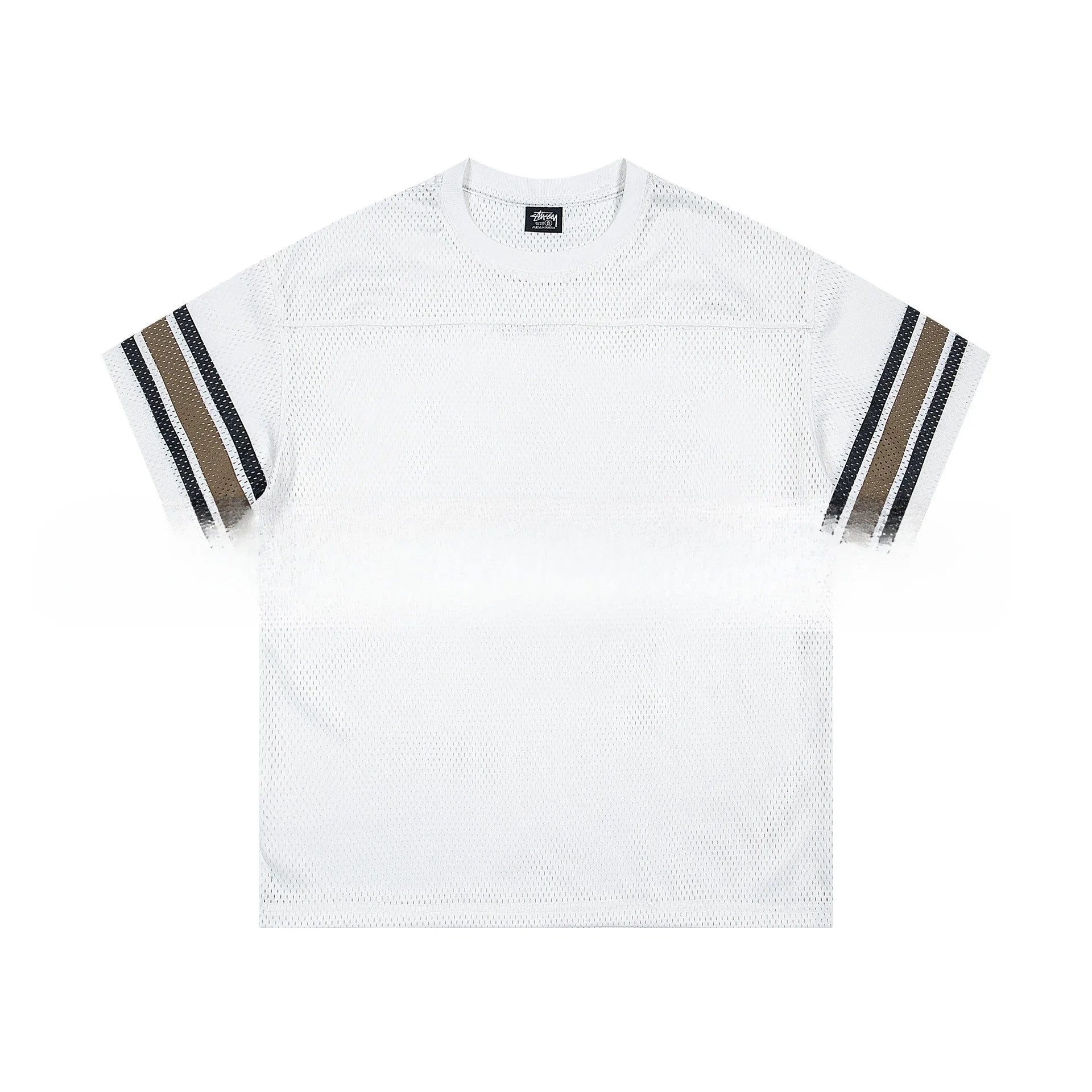 Cotton short sleeve letter print jersey in black, loose fit pullover for leisure