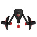 Black Kegel trainer for men's PC muscle exercise, made from PA and fibreglass, shown with optional straps.