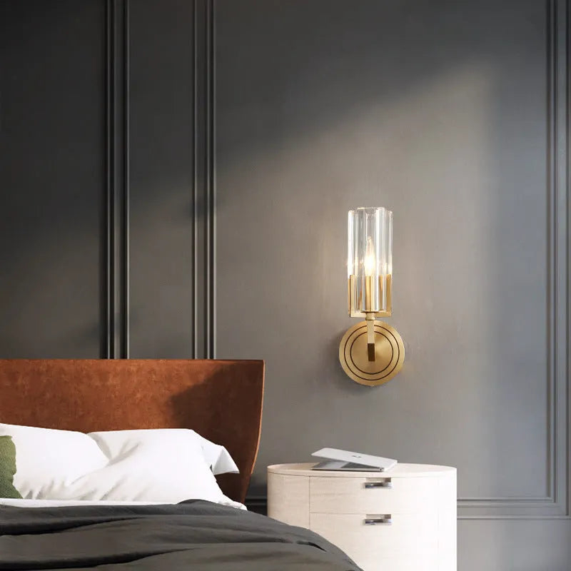 Copper wall lamp with minimalist Nordic design and single head configuration