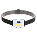 Compact outdoor mini LED headlight with adjustable headband in black, blue, or red.