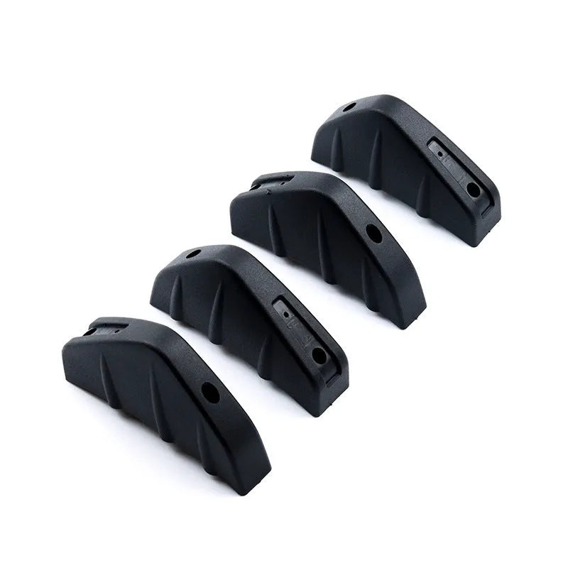 Black triangular car rear spoiler made from ABS plastic, 15cm long, with mounting screws and adhesive