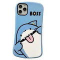 Lightning Shark silicone soft phone case back cover for iPhone with cartoon animal design