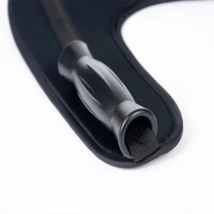 Black nylon handle belt with double grip PVC handle, D-ring, 400mm x 350mm x 7mm, 200KG bearing range.