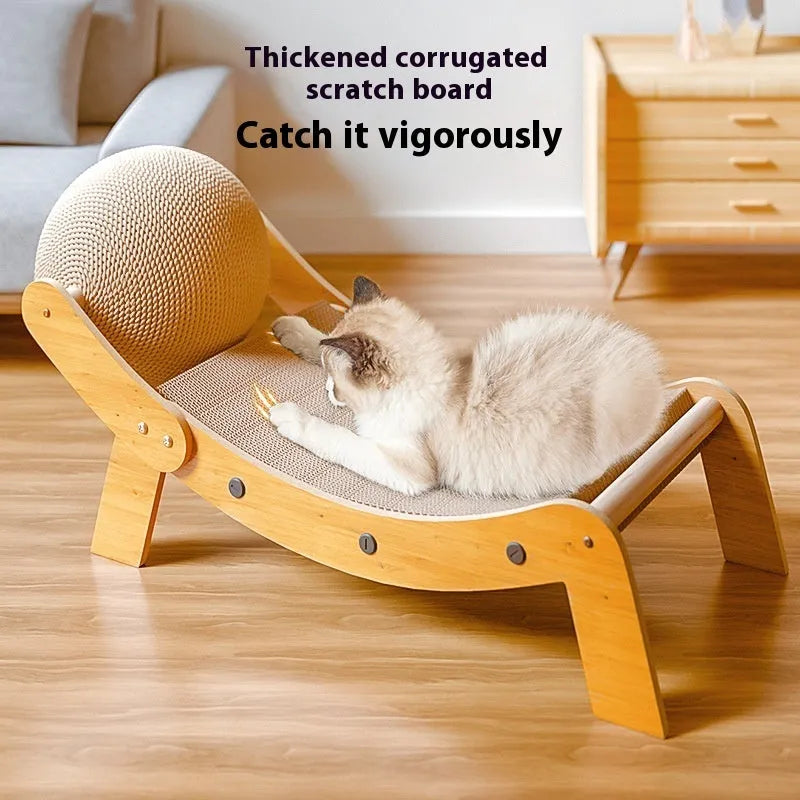 Recliner cat scratch board with sisal corrugated paper composite surface in grab column and catch ball colour styles
