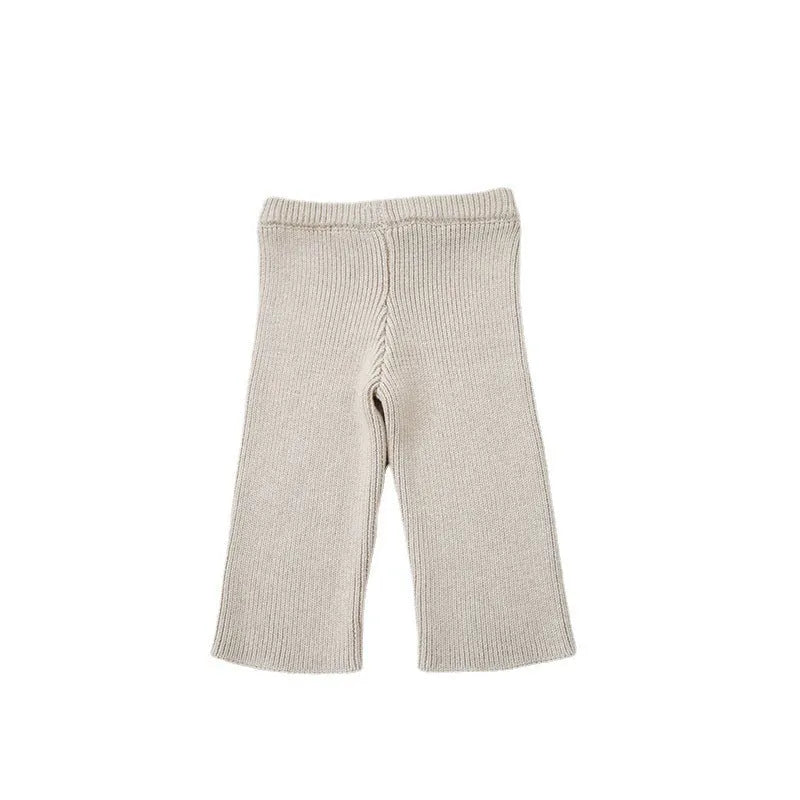 Long-sleeved solid colour Korean kids base sweater in apricot, sizes 80cm to 120cm, pullover top or pants for children.