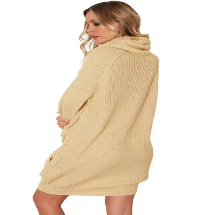 Women's loose slim pullover sweater in apricot, black or yellow with regular sleeves and splicing details