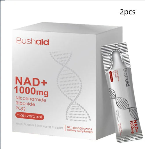 A box containing two bottles or sachets of anti-ageing dietary supplement drink, total weight 300g.