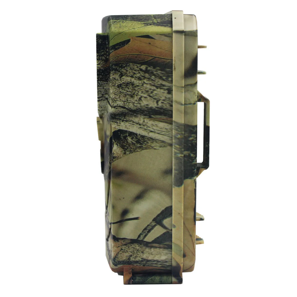 Yellow brown hunting game camera with infrared sensors for night vision wildlife monitoring