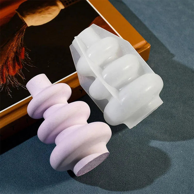 Three layer circle vase ornament silicone mold for baking and craft projects
