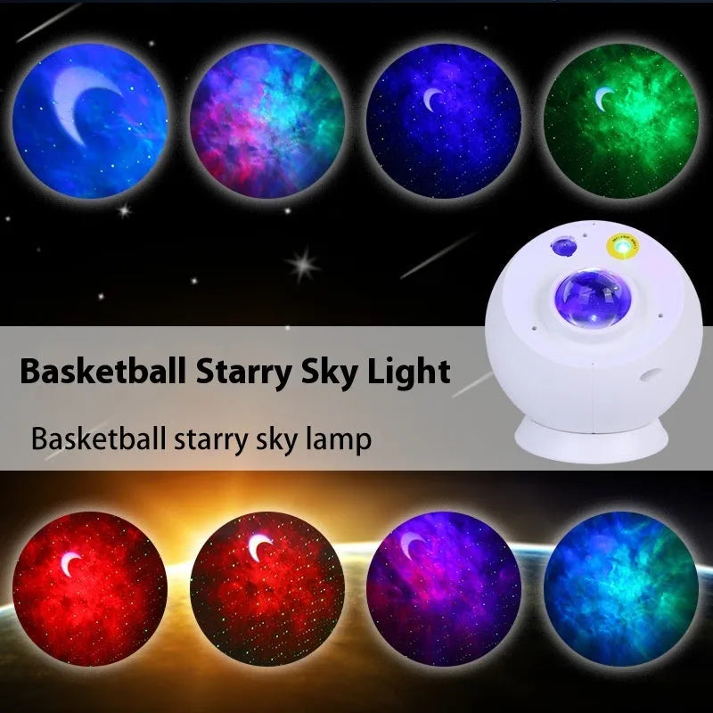 Remote control nebula projection LED starry sky light, planet-shaped night light, 120x120x125mm, black or white appearance, with remote control