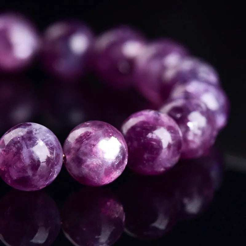 Purple Grandmother Crystal bracelet with geometric beads in unisex Korean style design