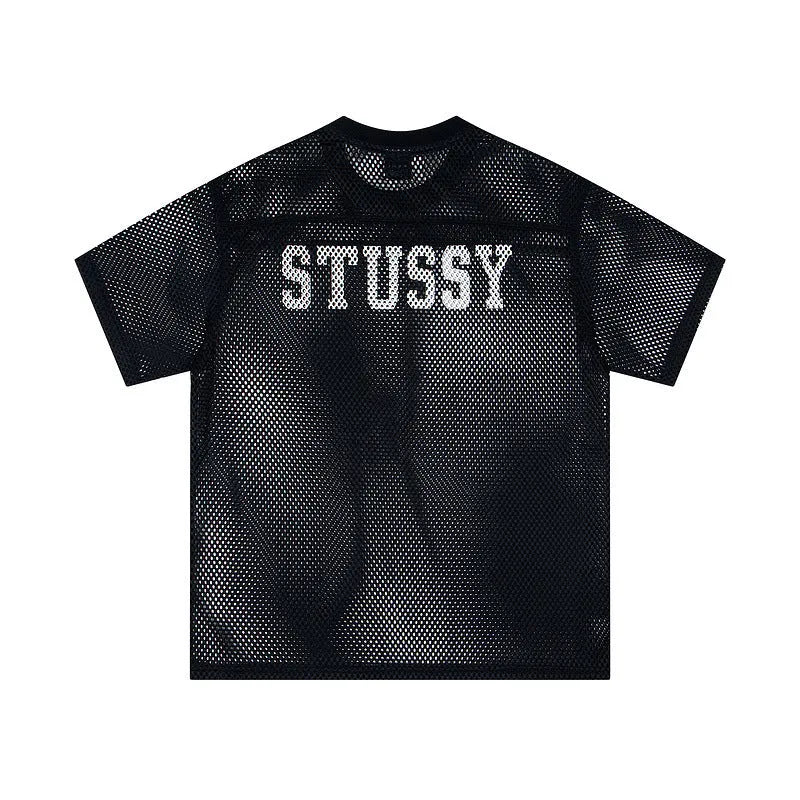 Cotton letter print loose fit short sleeve t-shirt in black pullover style for casual wear