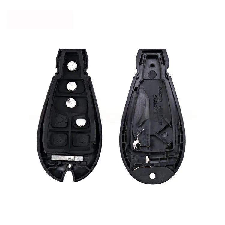 Chrysler Dodge replacement car key shell in ABS plastic with brass contacts, dimensions 85x42x15mm.