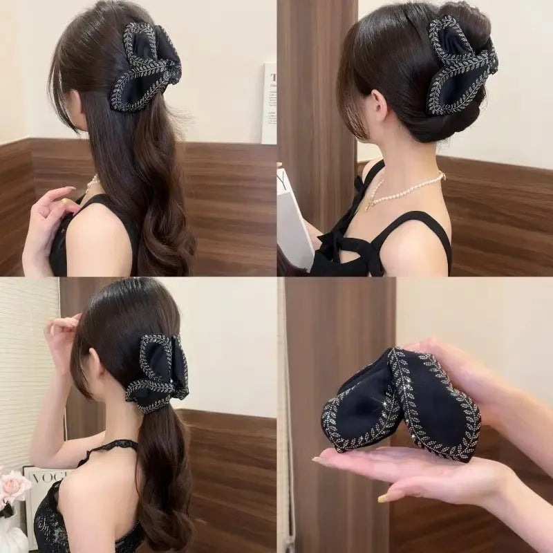 Wheat rhinestone grip shark clip hair accessory for women, single barrettes hair clip