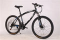 BMW cross country mountain bike with double disc brake, high carbon steel frame, black finish, 26 inch wheels