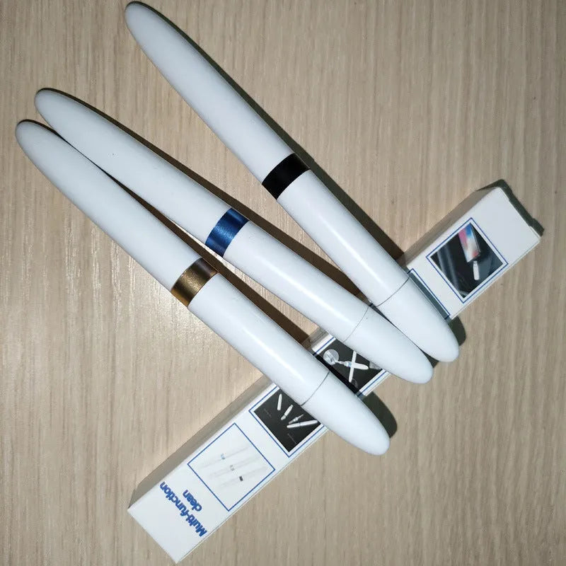 Blue electronics cleaning pen with three cleaning layers for headphones and phones