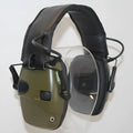 Army green H1 electronic earmuffs with ABS steel construction for hunting and shooting