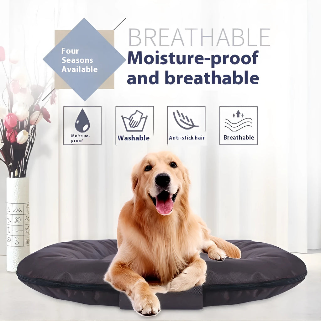 Removable washable Oxford cloth dog mattress in S size, showing black colour option.