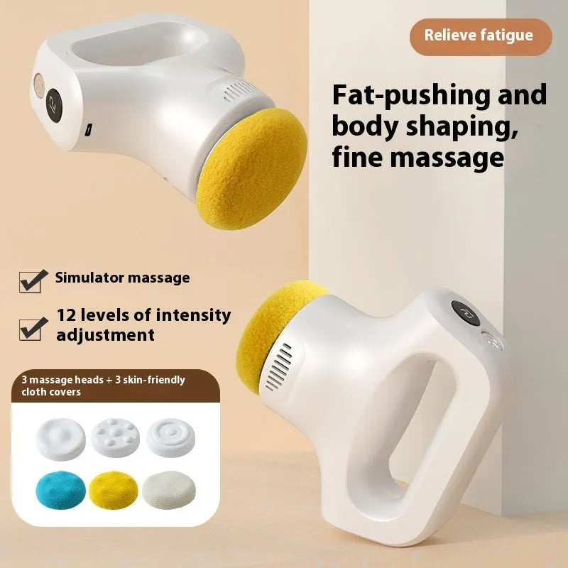 Portable body massage instrument in black, grey, pink or white with Type-C charging port