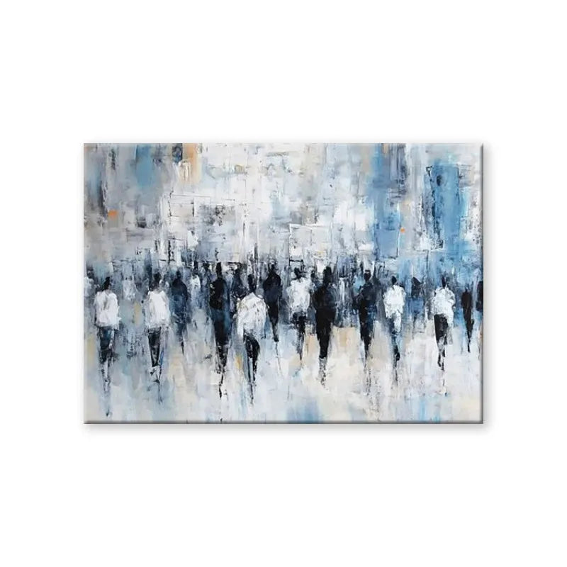 Hand-painted oil painting on canvas, horizontal modern landscape, frameless rolled one-panel wall art