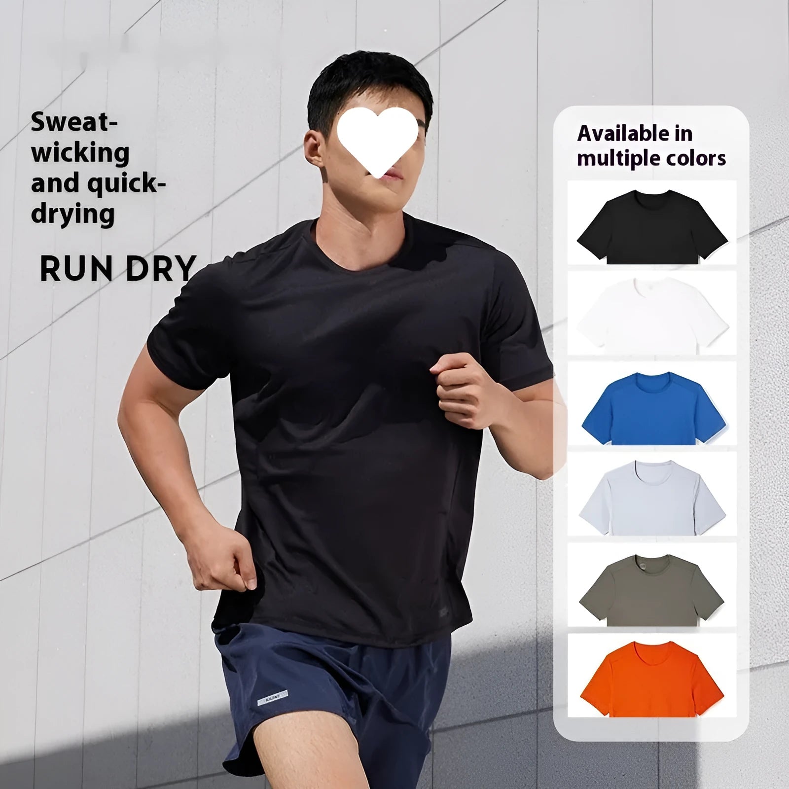 Men's thin polyester sports running t-shirt in multiple colour options for fitness activities