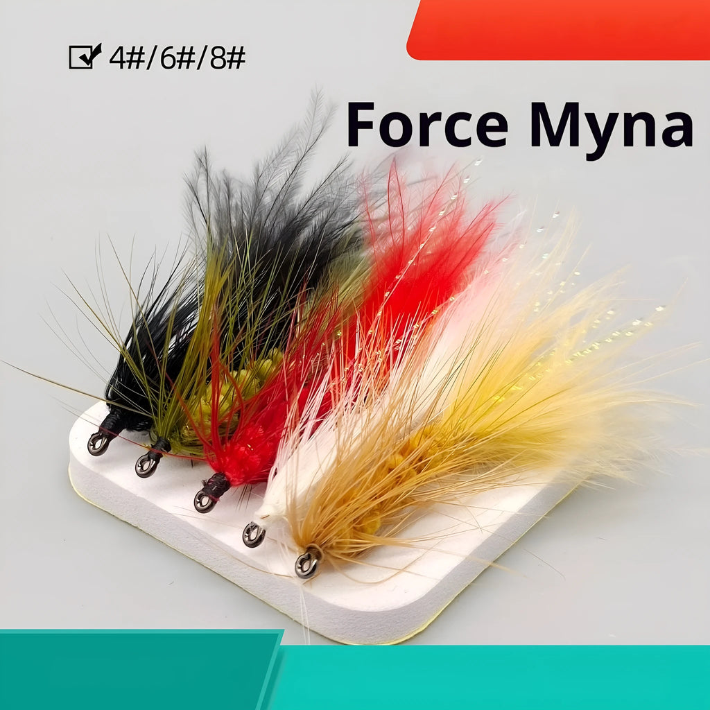 Superbait lure fly hook hair bait in regular black colour, size 6, with biomimetic fibres and sharp hook