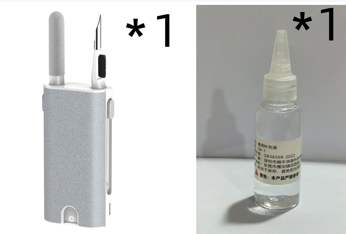 5-in-1 digital device cleaning kit with flocking sponge, brush and metal pen tip