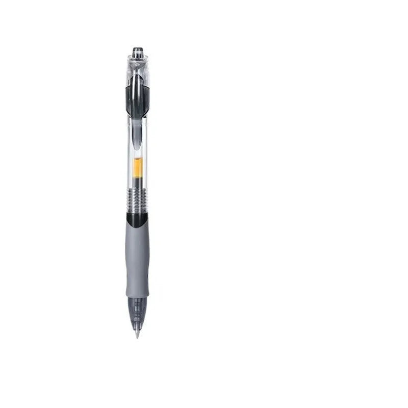 A black, blue, or red gel pen with a 0.5mm fine point tip and plastic body.