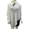 Sleeveless acrylic fibre cloak shawl in free size with dot pattern, shown in one of eight colour options