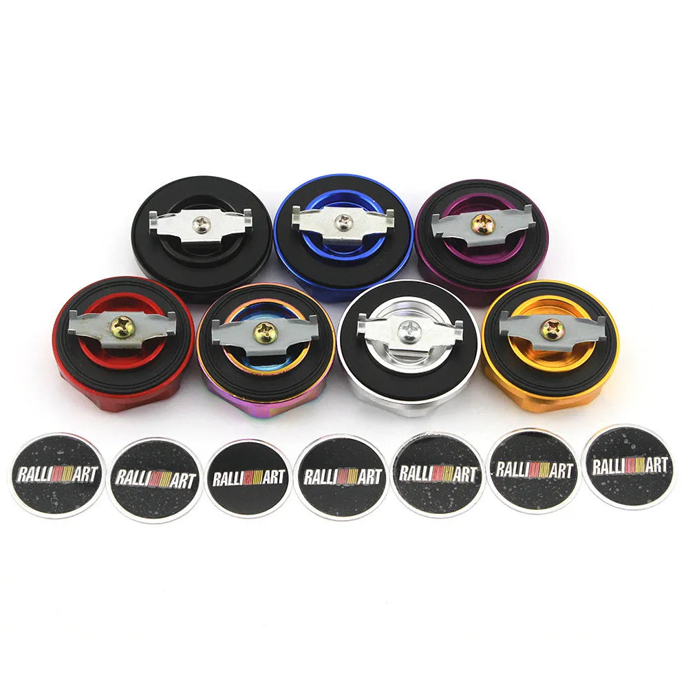 Aluminium alloy oil filter cap for Mitsubishi cars in six colour options.