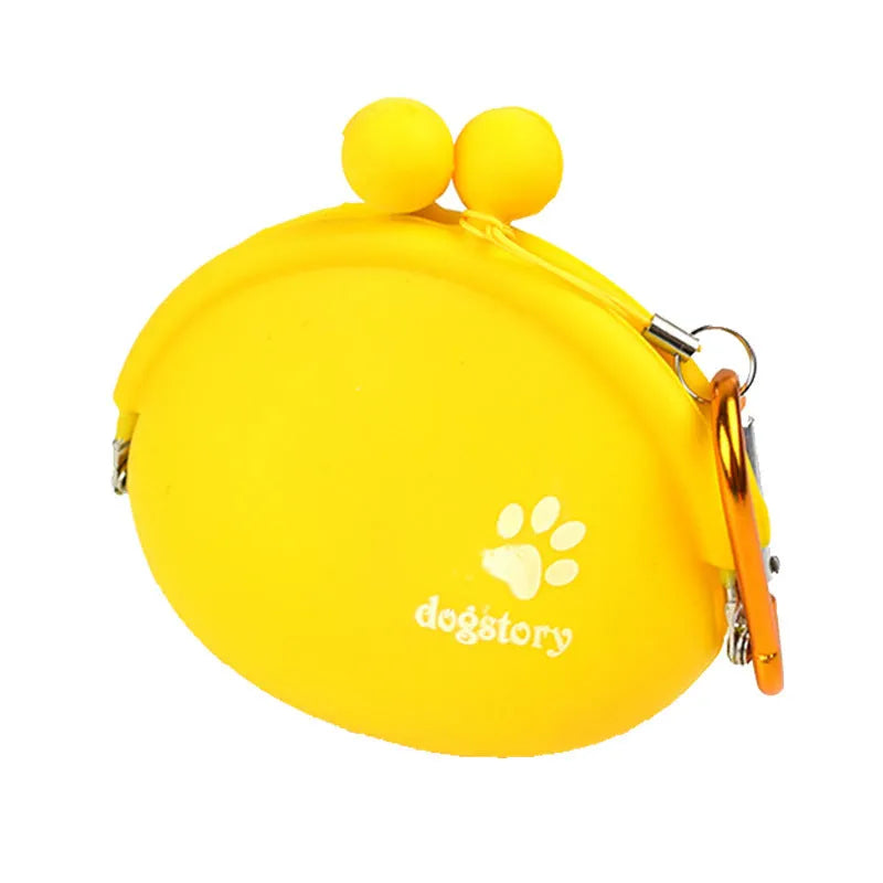 Silicone dog training treat pouch with belt clip in multiple colours.