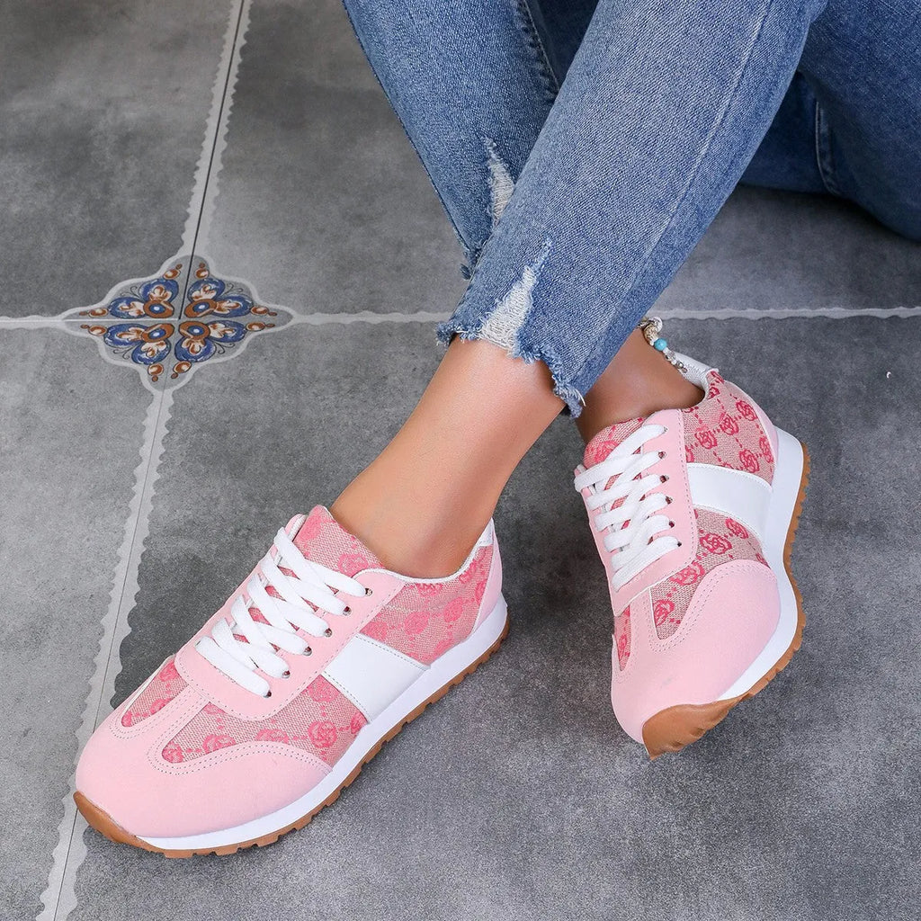 Women's khaki casual lace-up shoes with shallow open toe, cross-strap detail, and flat rubber sole