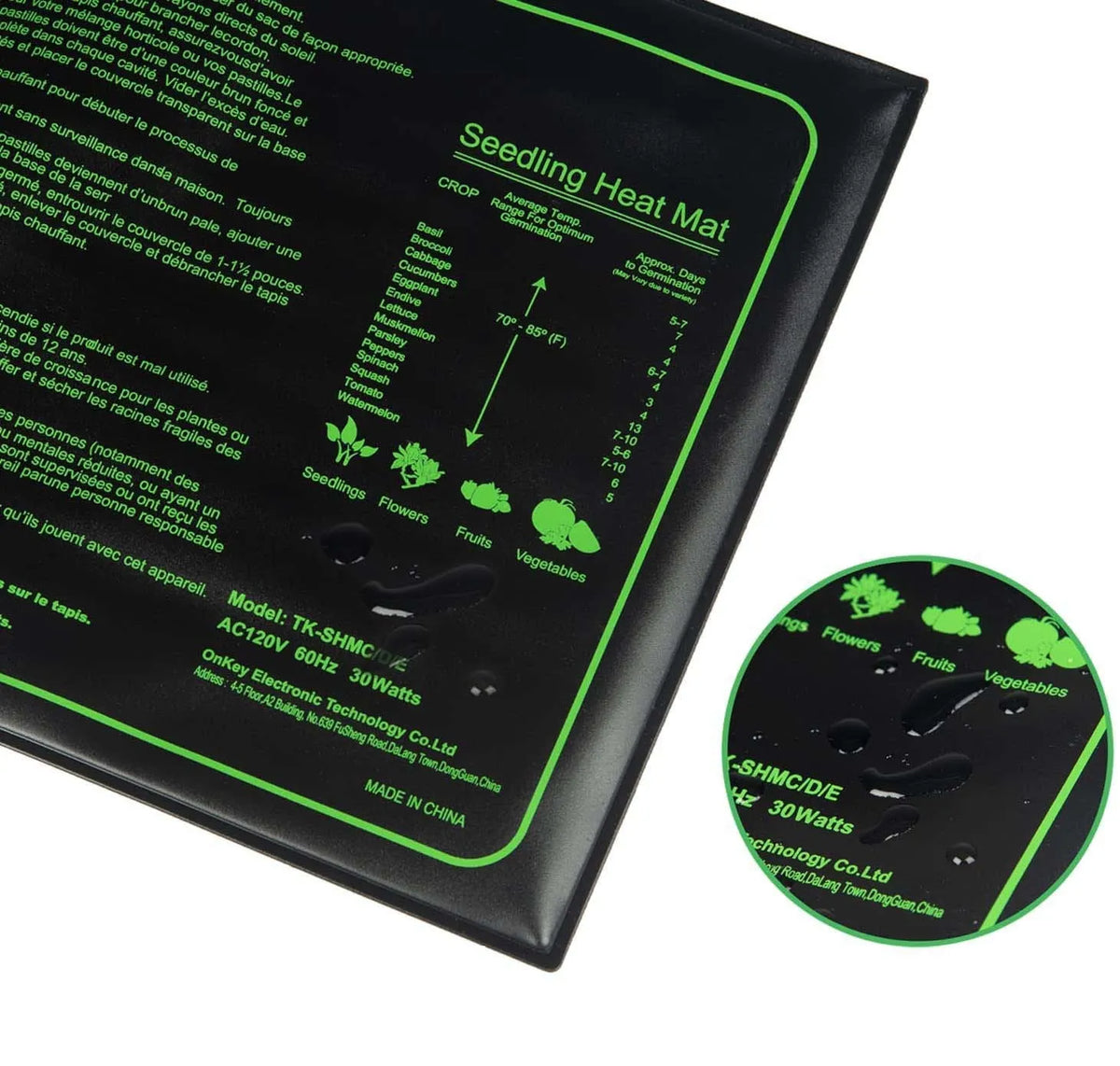 Plant temperature regulating heating pad 20x10 inch waterproof heating pad for seed germination with digital display and adjustable settings
