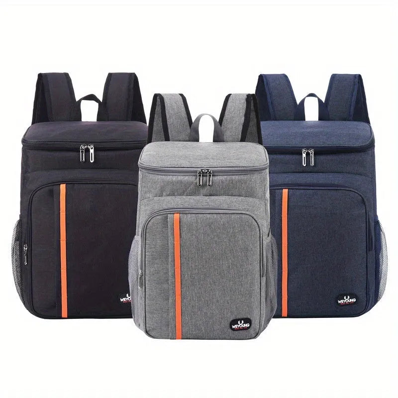 Insulated leak-proof shoulder sports bag in black, dark blue, or grey for picnics and travel