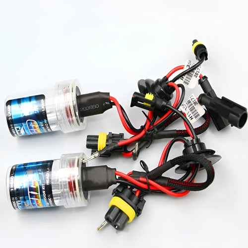 Automotive xenon bulb accessories H1 H7 H11 shown in 4300K, 6000K, and 8000K colour temperatures.