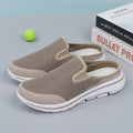 Breathable mesh toe holder slippers in solid colours on a flat MD sole.