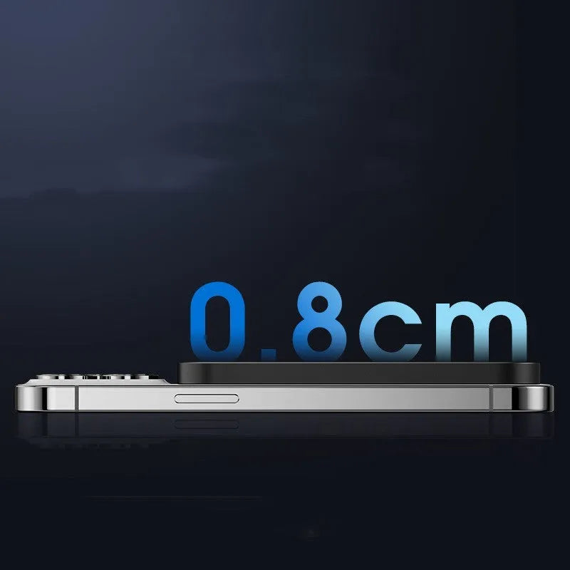 Magnetic wireless power bank with alloy shell in black and titanium colours