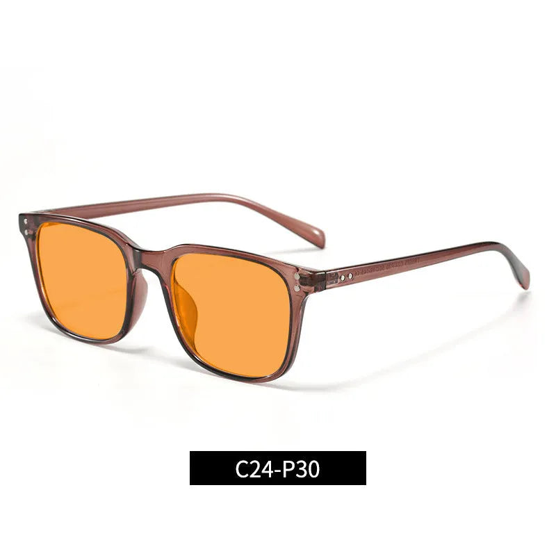 Orange lens anti-blue light glasses with a TR90 frame, shown in one of eleven available colour options.