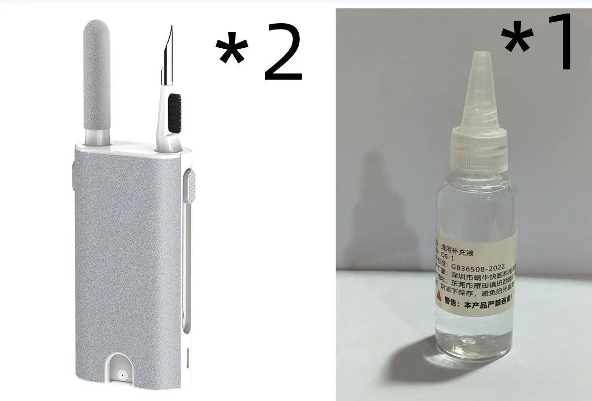 5-in-1 digital device cleaning kit with flocking sponge, brush and metal pen tip