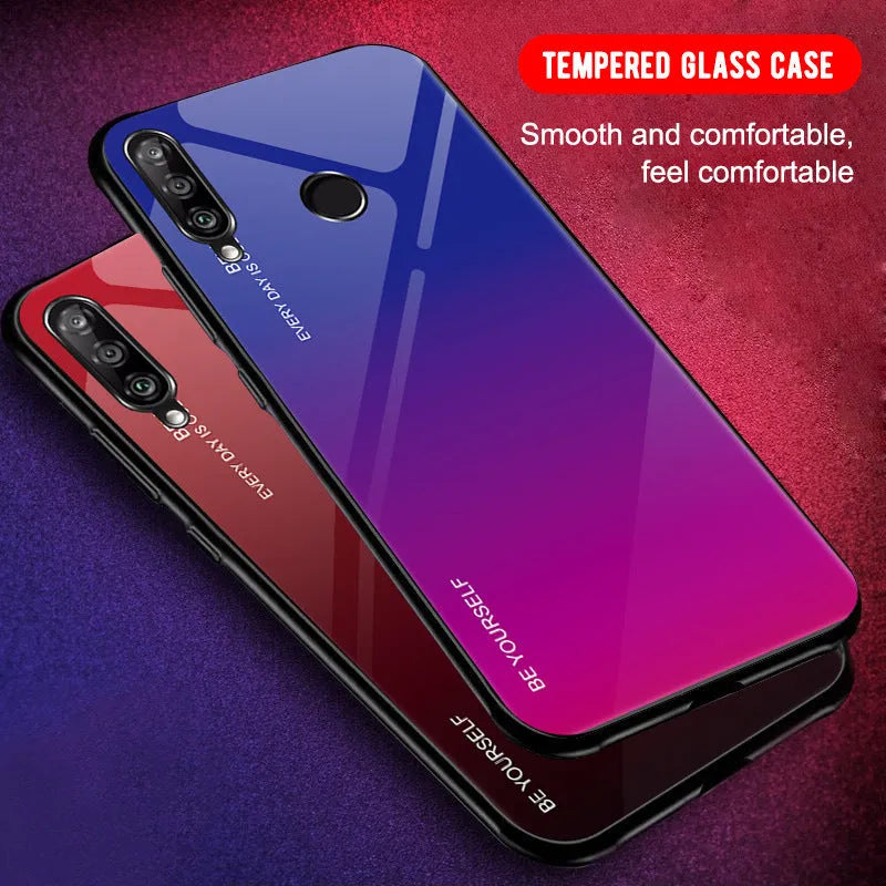 Gradient glass phone case for Huawei Enjoy 10s in starry sky colour, TPU PC construction, back cover style